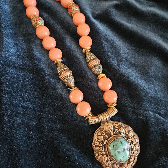 Handmade One-of-a-Kind Artisan Gemstone Statement Necklace - Picture 2 of 6